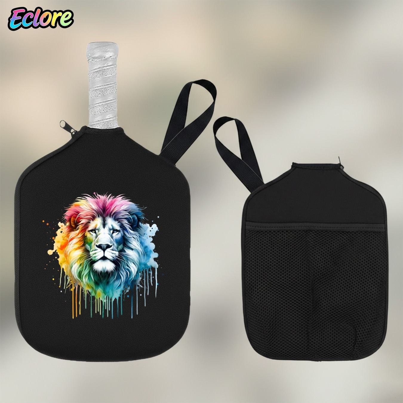 Colorful Watercolor Lion Head  - đánh giá và giá Table Tennis Paddle