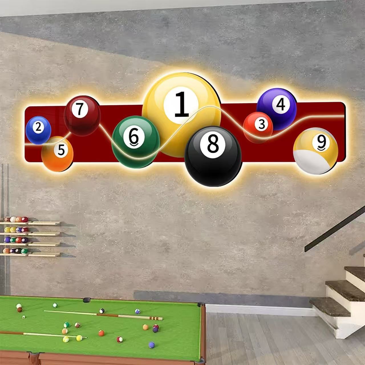 Billiards Hall Decoration Pain - đánh giá và giá Hall Table Tennis